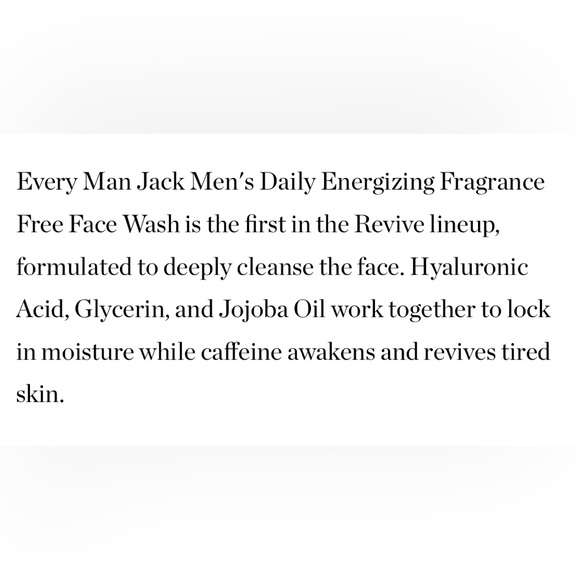 NWT Every Man Jack Energizing Face Wash - Fragrance Free - Picture 4 of 6